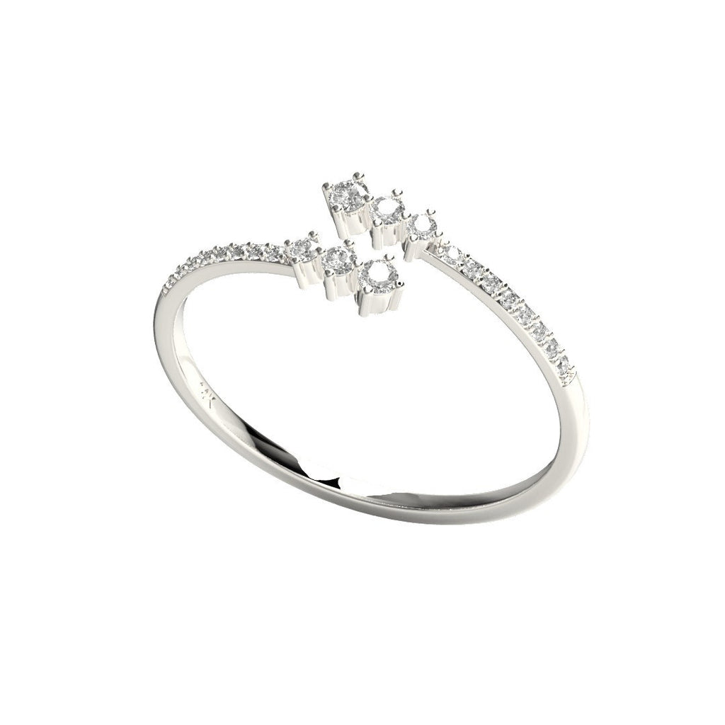 Diamond Spiral Cuff Ring