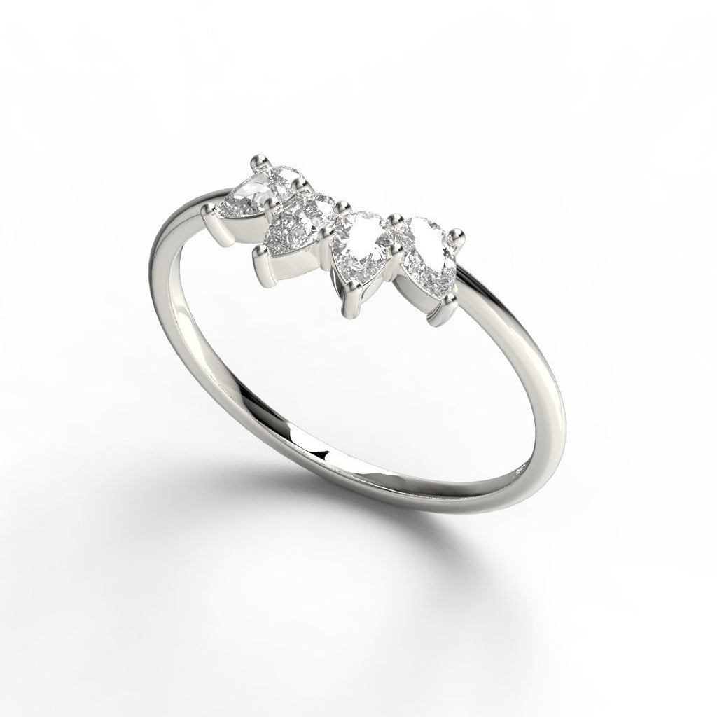 Pear Diamond Wedding Band