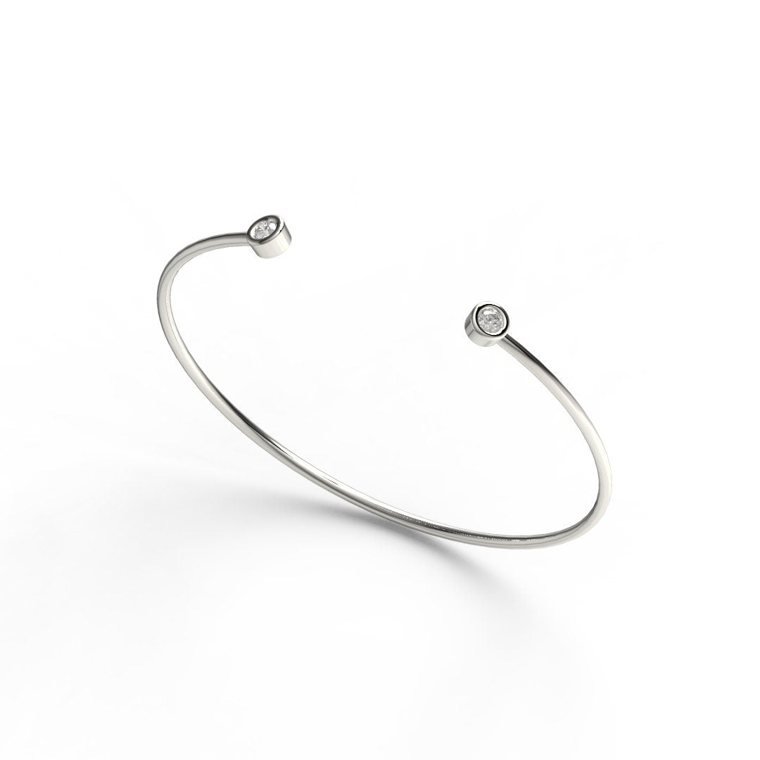 Bezel Diamond Cuff Bracelet