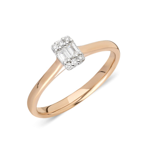 14k Gold Baguette Diamond Stacking Ring / Elegant Wedding Band / Anniversary Gift for Her / Bridal Jewelry / Dainty Classical Ring