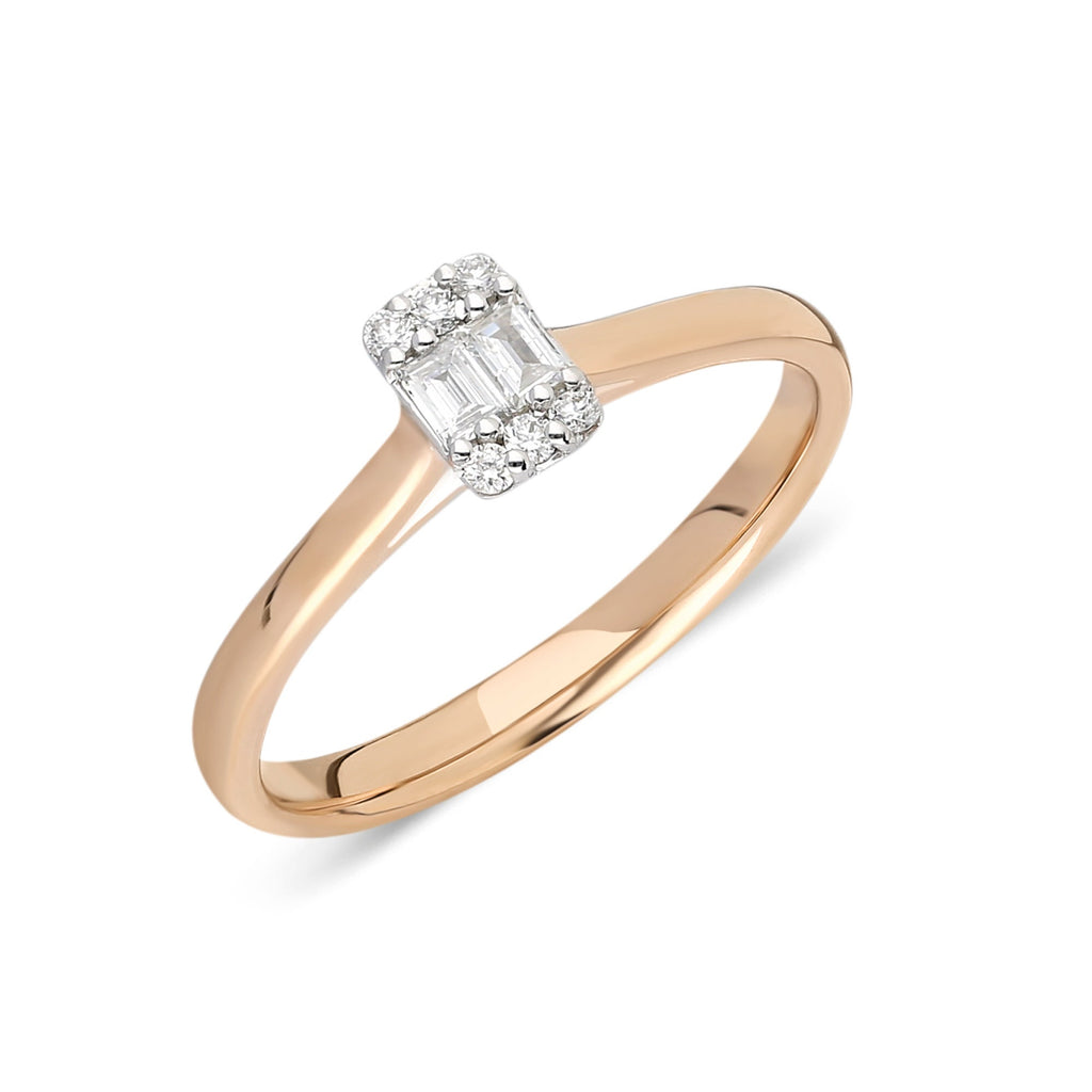 14k Gold Baguette Diamond Stacking Ring / Elegant Wedding Band / Anniversary Gift for Her / Bridal Jewelry / Dainty Classical Ring