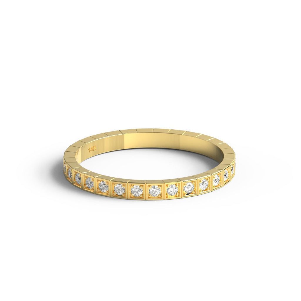 Diamond Wedding Band / 14k Gold Diamond Eternity Wedding Ring / Eternity Ring / Stacking Ring/ Anniversary Gift