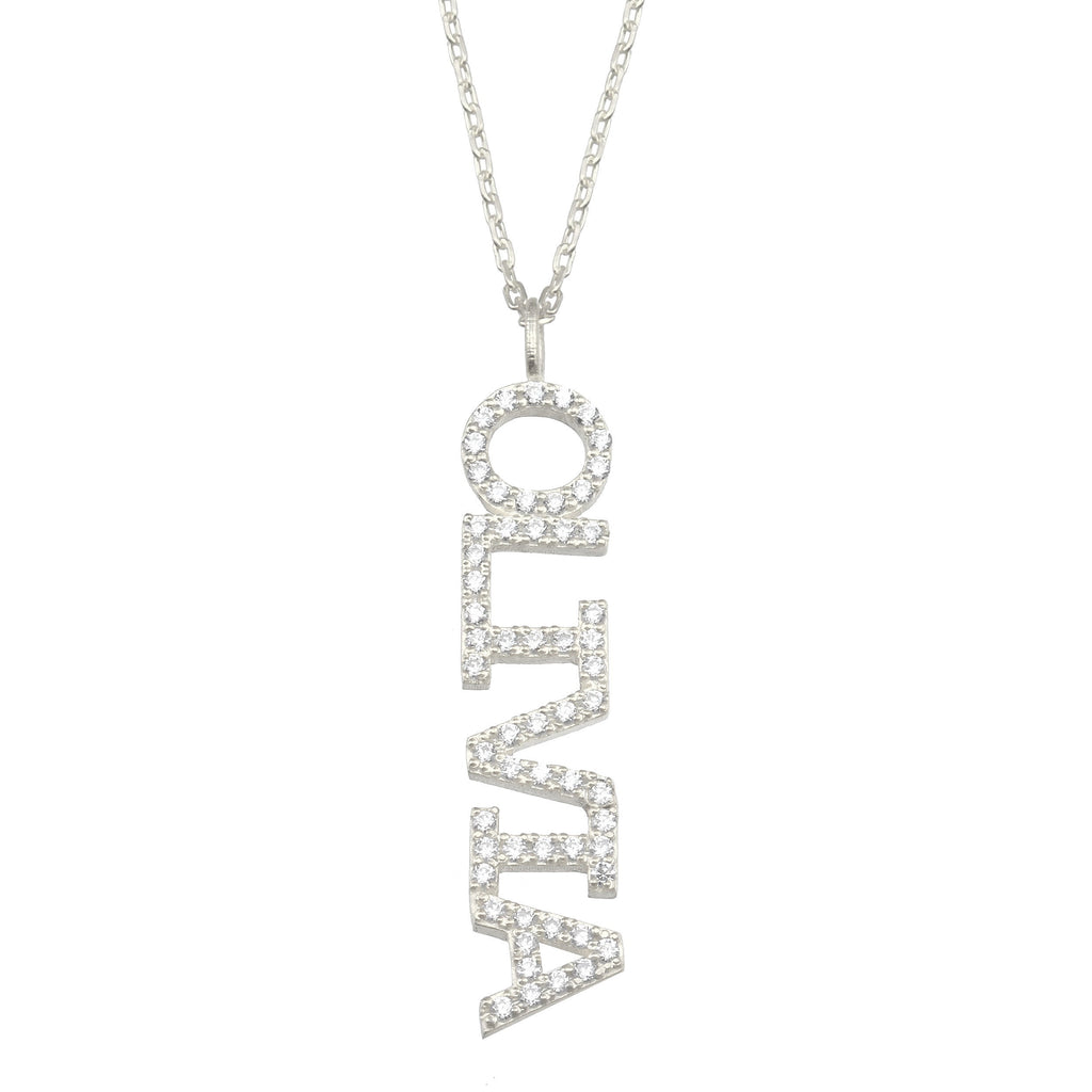 Diamond Name Necklace / 14k Personalized Diamond Name Necklace / Personalized Diamond Letter Necklace / Birthday Gift / Diamond Gift Ideas