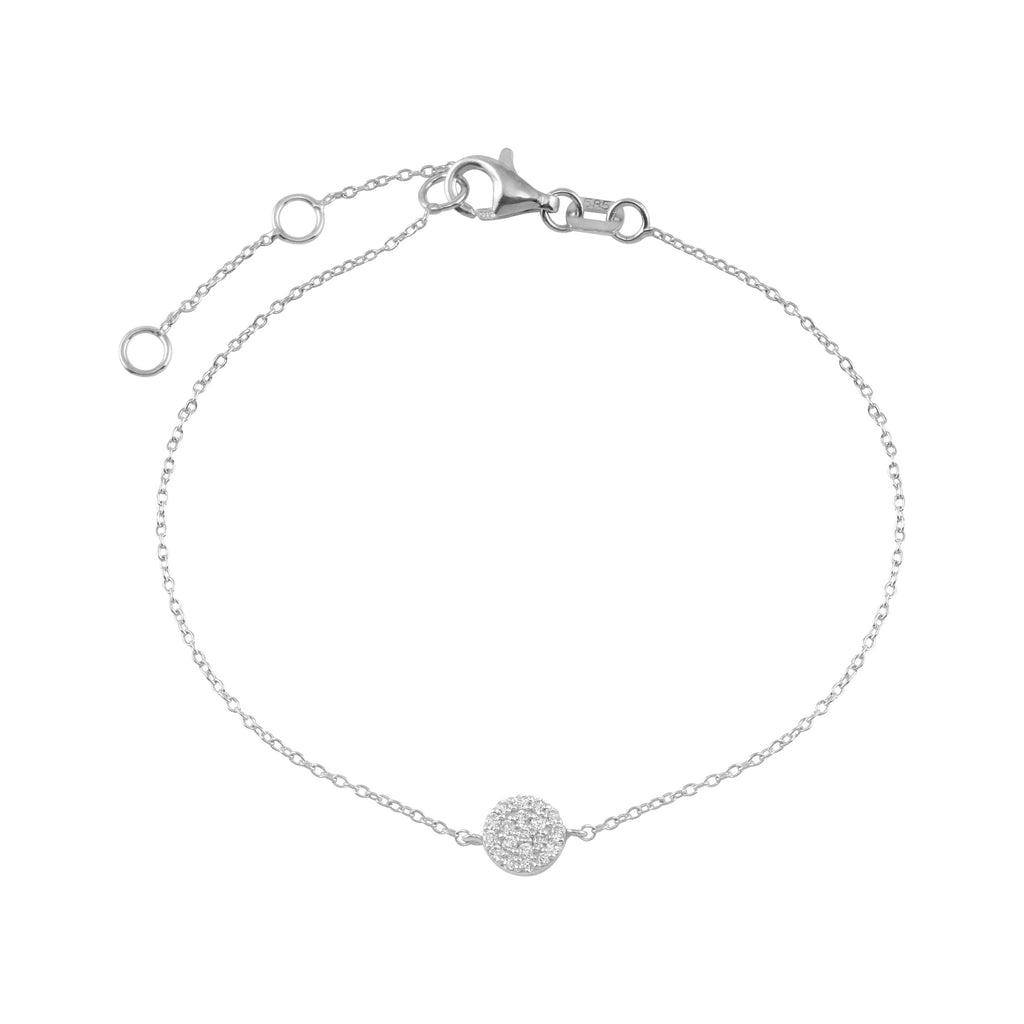 Diamond Disc Bracelet / 14k Gold Pave Diamond Disc Bracelet / Diamond Disc Bracelet / Graduation Gift / Anniversary Gift / Diamond Gift Idea