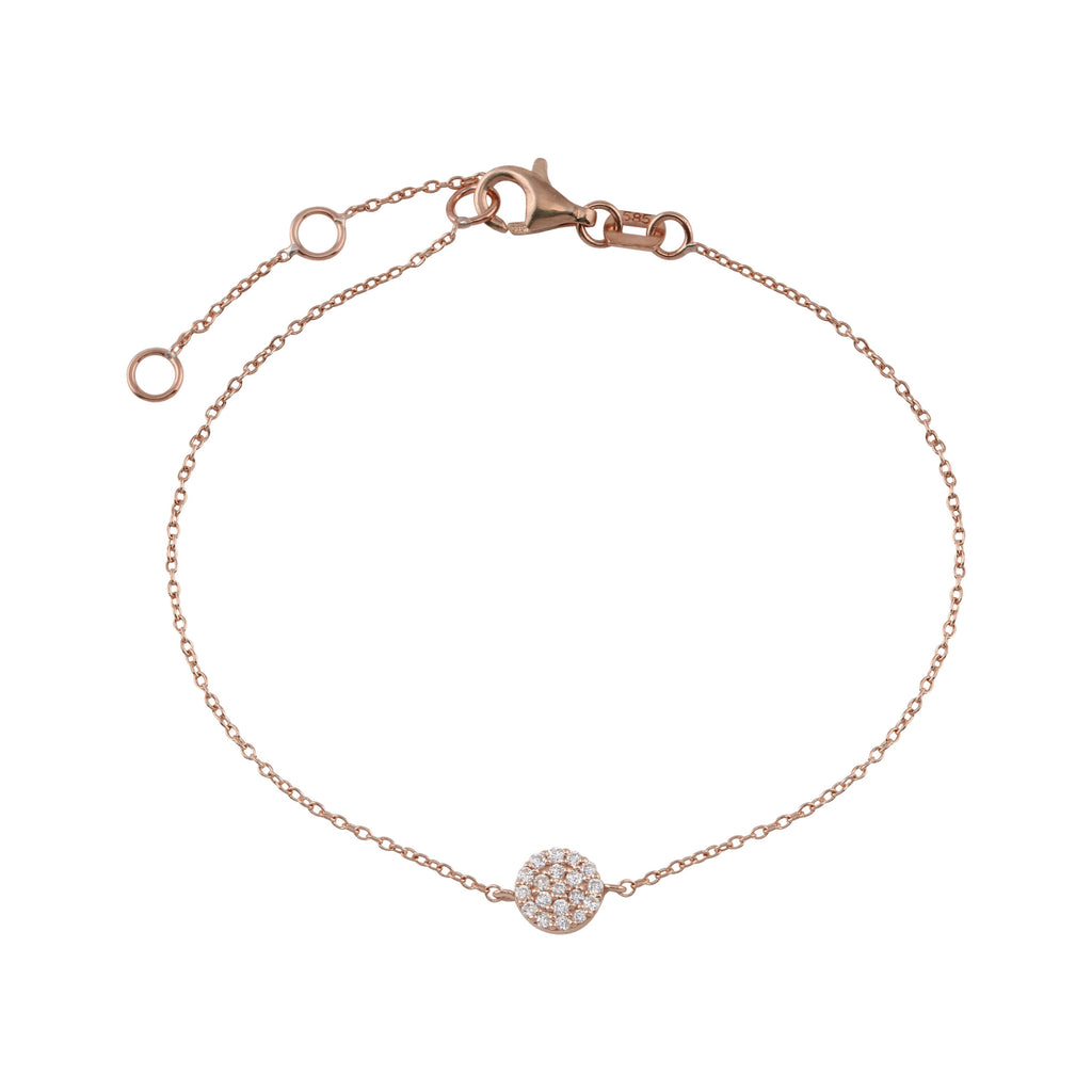 Diamond Disc Bracelet / 14k Gold Pave Diamond Disc Bracelet / Diamond Disc Bracelet / Graduation Gift / Anniversary Gift / Diamond Gift Idea