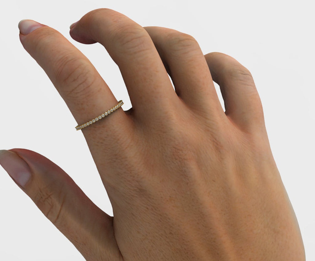 Round Diamond Half Eternity Wedding Ring