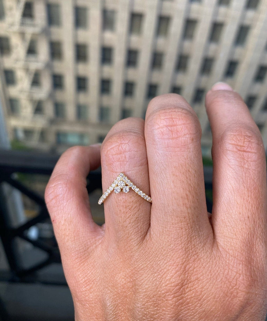 Curved Diamond Wedding Band