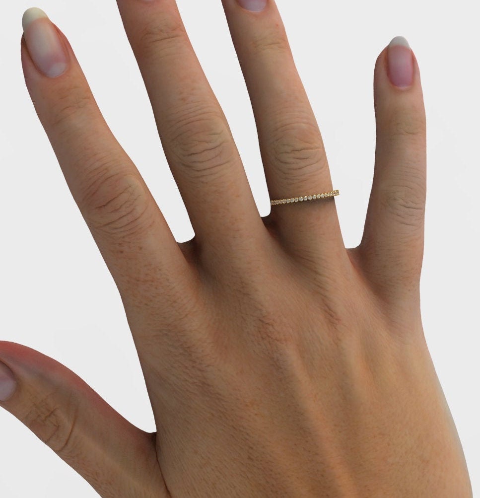 Round Diamond Half Eternity Wedding Ring