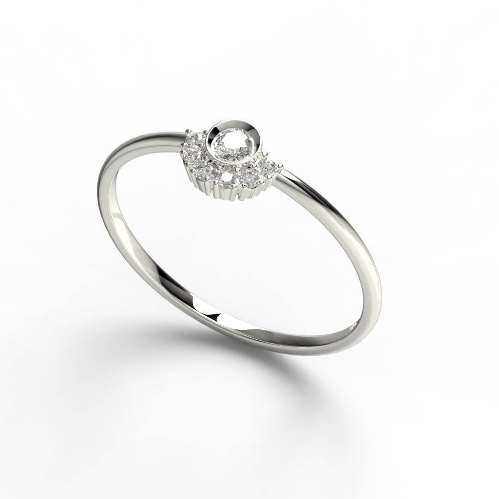 Bezel Round Diamond Stacking Ring