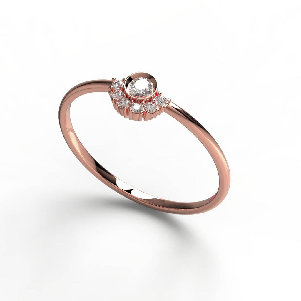 Bezel Round Diamond Stacking Ring