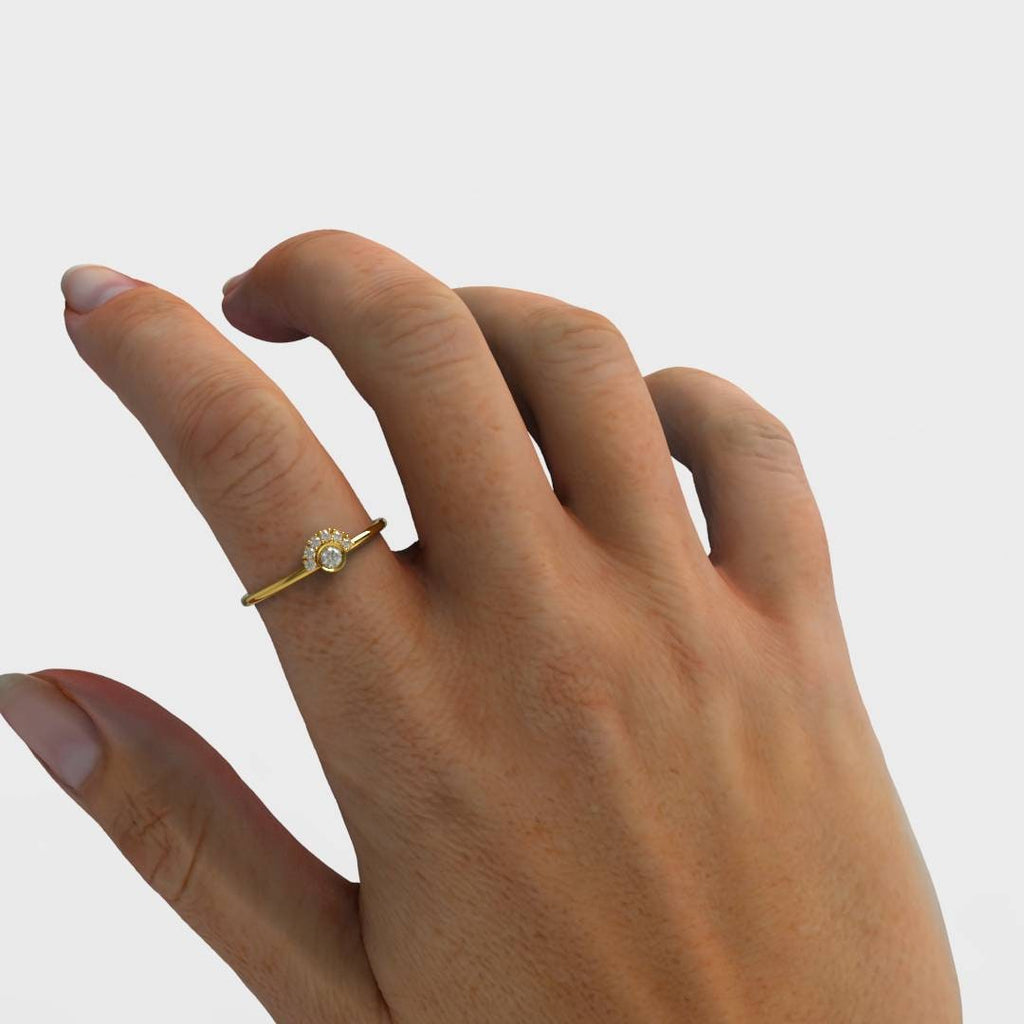 Bezel Round Diamond Stacking Ring