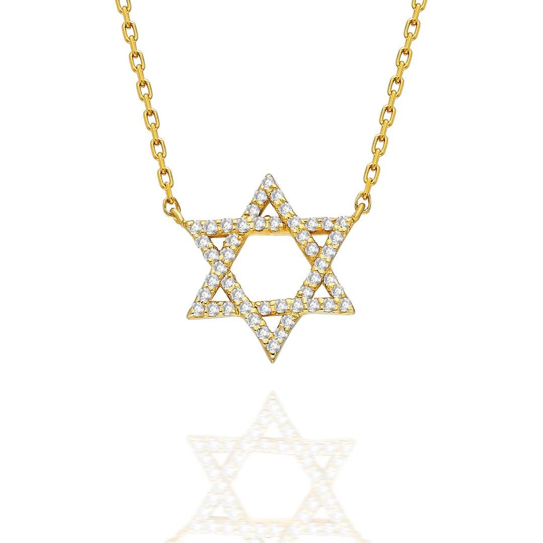 Diamond Star Of David Necklace / 14k Gold and Diamond Star of David Necklace / Star of David Necklace
