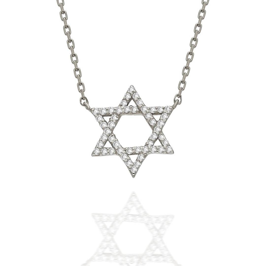 Diamond Star Of David Necklace / 14k Gold and Diamond Star of David Necklace / Star of David Necklace