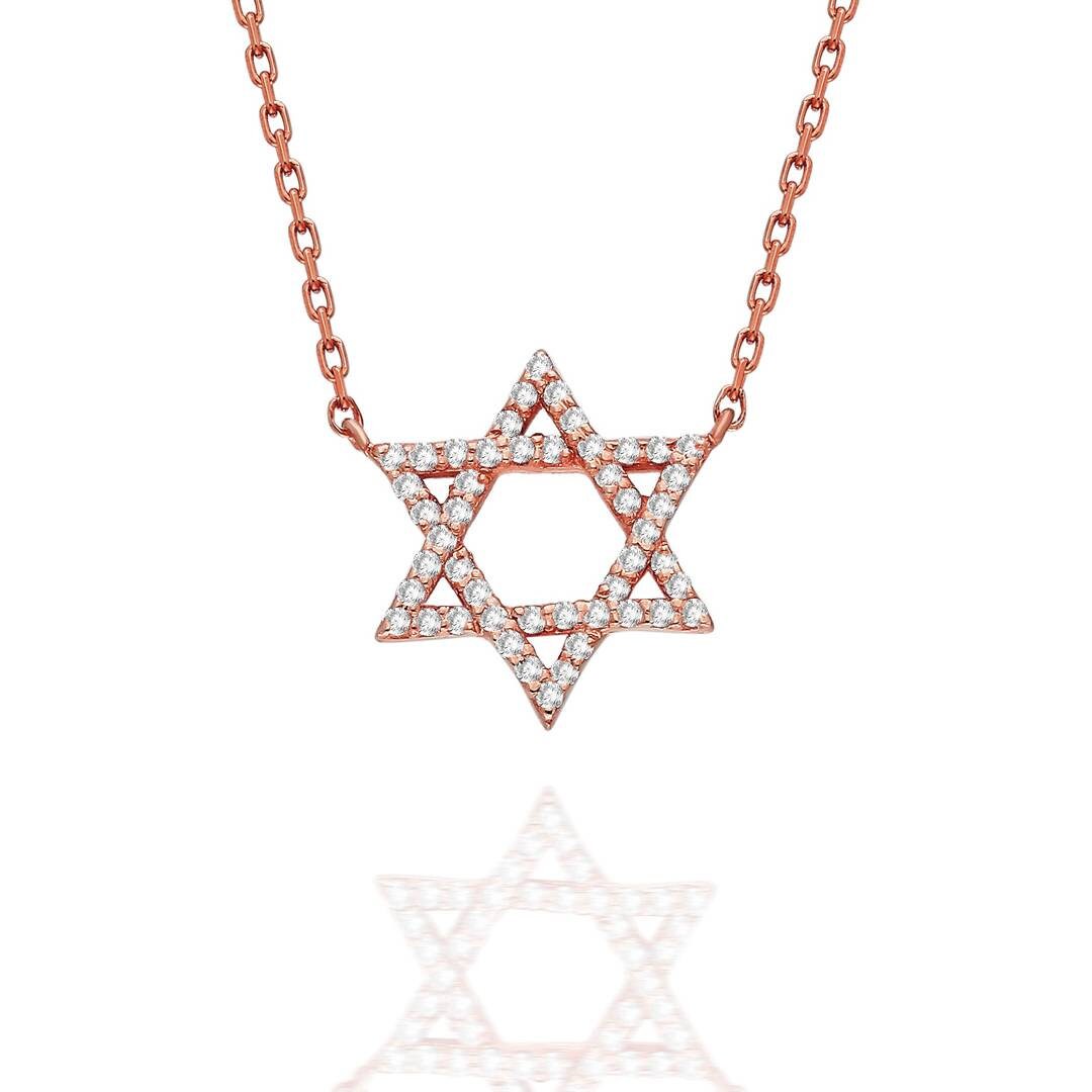 Diamond Star Of David Necklace / 14k Gold and Diamond Star of David Necklace / Star of David Necklace