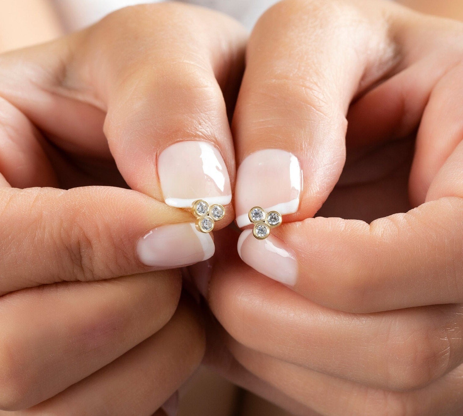 Trila Bezel Diamond Studs Earrings
