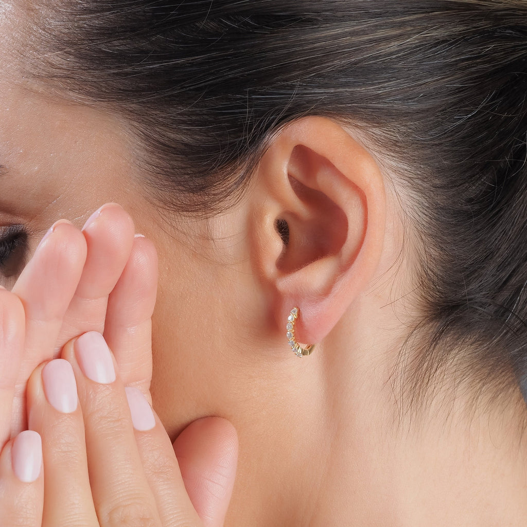 Floating Diamond Hoop Earrings