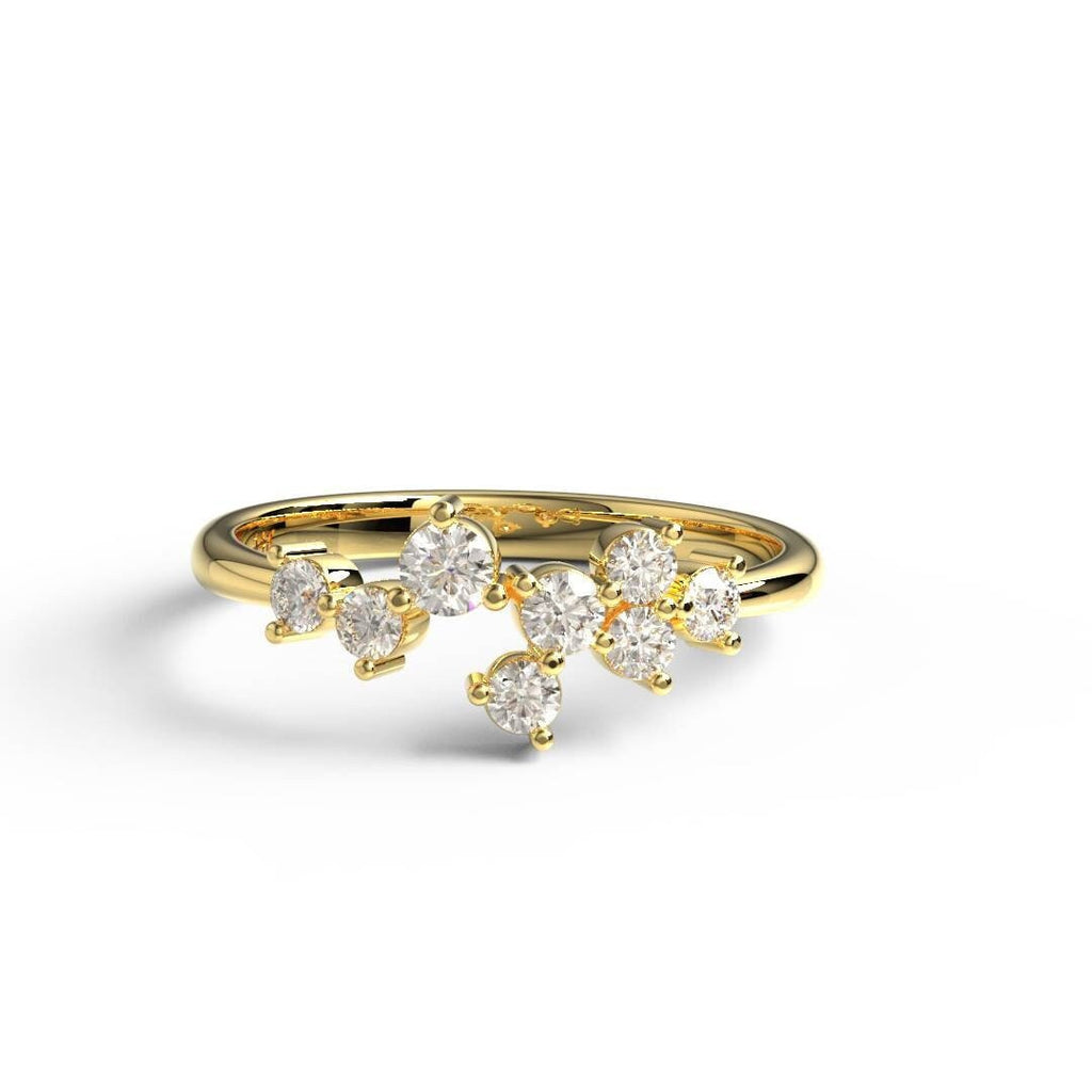 Diamond Cluster Stacking Ring