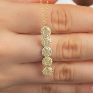 Diamond Name Necklace / 14k Personalized Diamond Name Necklace / Personalized Diamond Letter Necklace / Birthday Gift / Diamond Gift Ideas