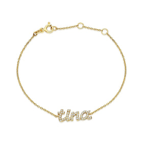 Diamond Name Bracelet / 14k Personalized Diamond Name Bracelet / Personalized Diamond Letter Bracelet / Birthday Gift / Diamond Gift Ideas