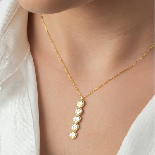 Diamond Name Necklace / 14k Personalized Diamond Name Necklace / Personalized Diamond Letter Necklace / Birthday Gift / Diamond Gift Ideas
