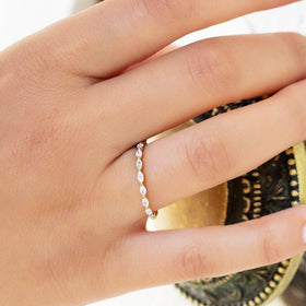 Marquise Diamond Eternity Band / 14k Gold Eternity Diamond Engagement Ring / Wedding Band / Stack Ring / Wedding Ring / Bridal Gift