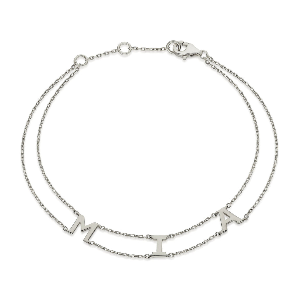 14k Gold Name Bracelet / Initial Bracelet / Personalized Initial Bracelet / Birthday Gift / Diamond Gift Ideas