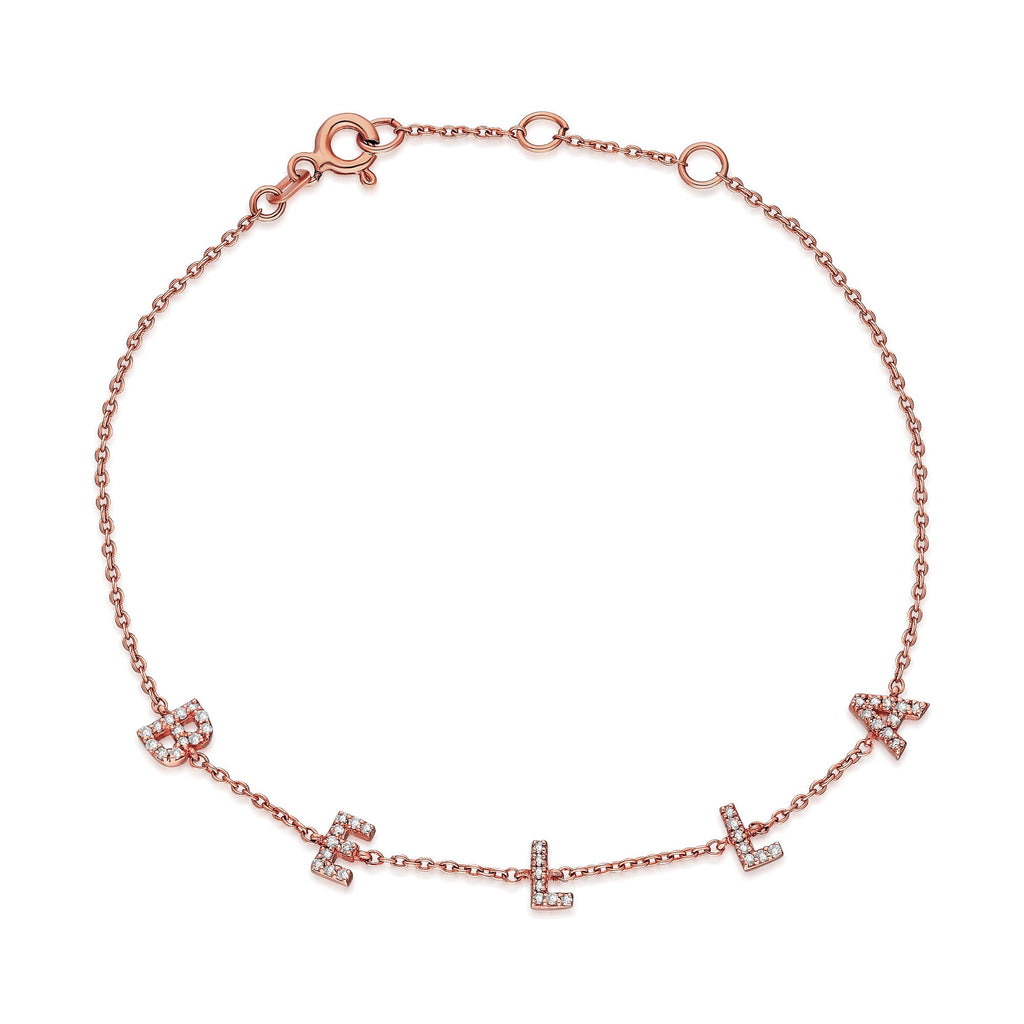 Diamond Initial Bracelet / 14k Diamond Name Bracelet / Name Bracelet / Graduation Gift / Birthday Gift