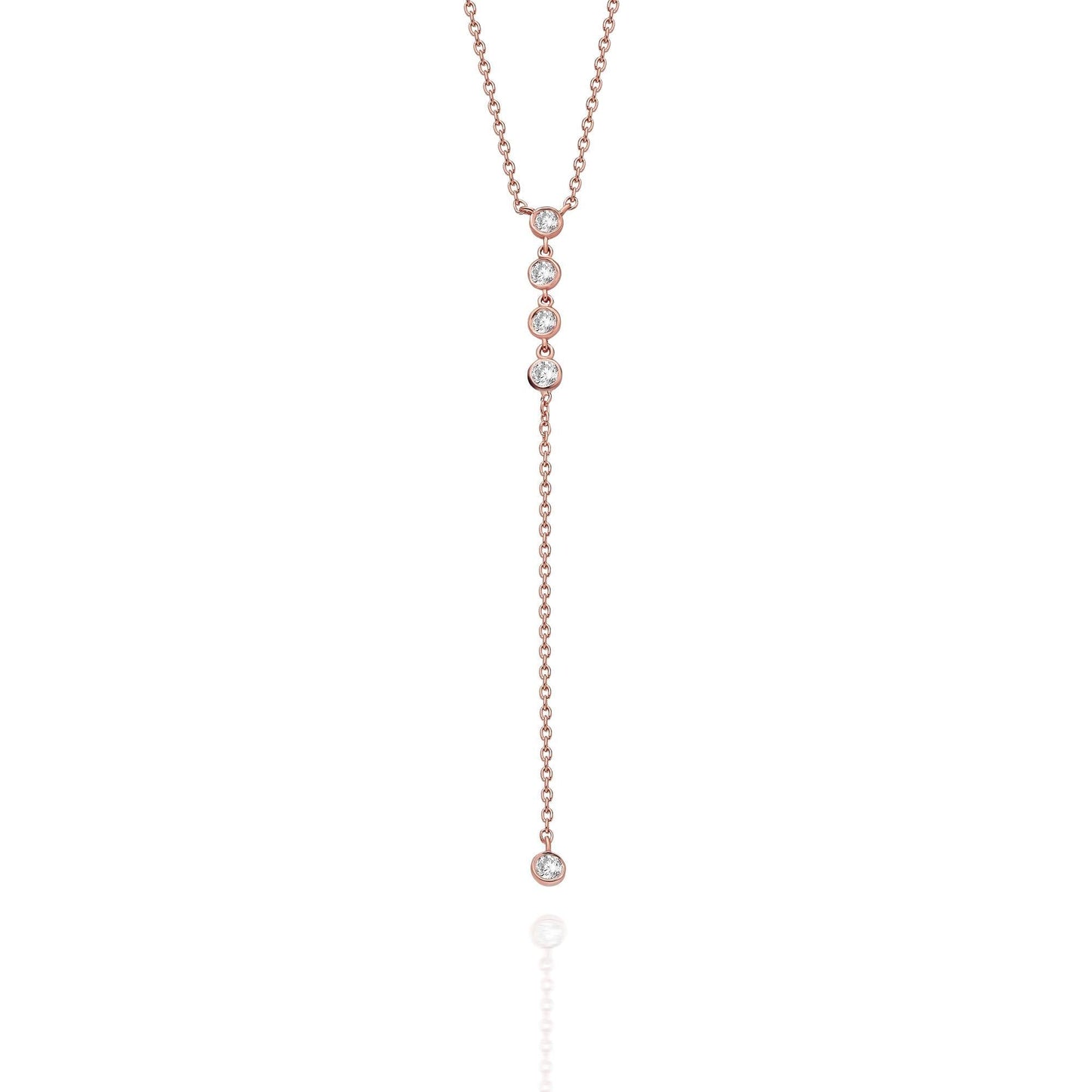 Diamond Lariat Necklace / 14kGold and Diamond Lariat Necklace / Dainty Lariat Necklace / Diamond Statement Necklace / Bridal Gift /