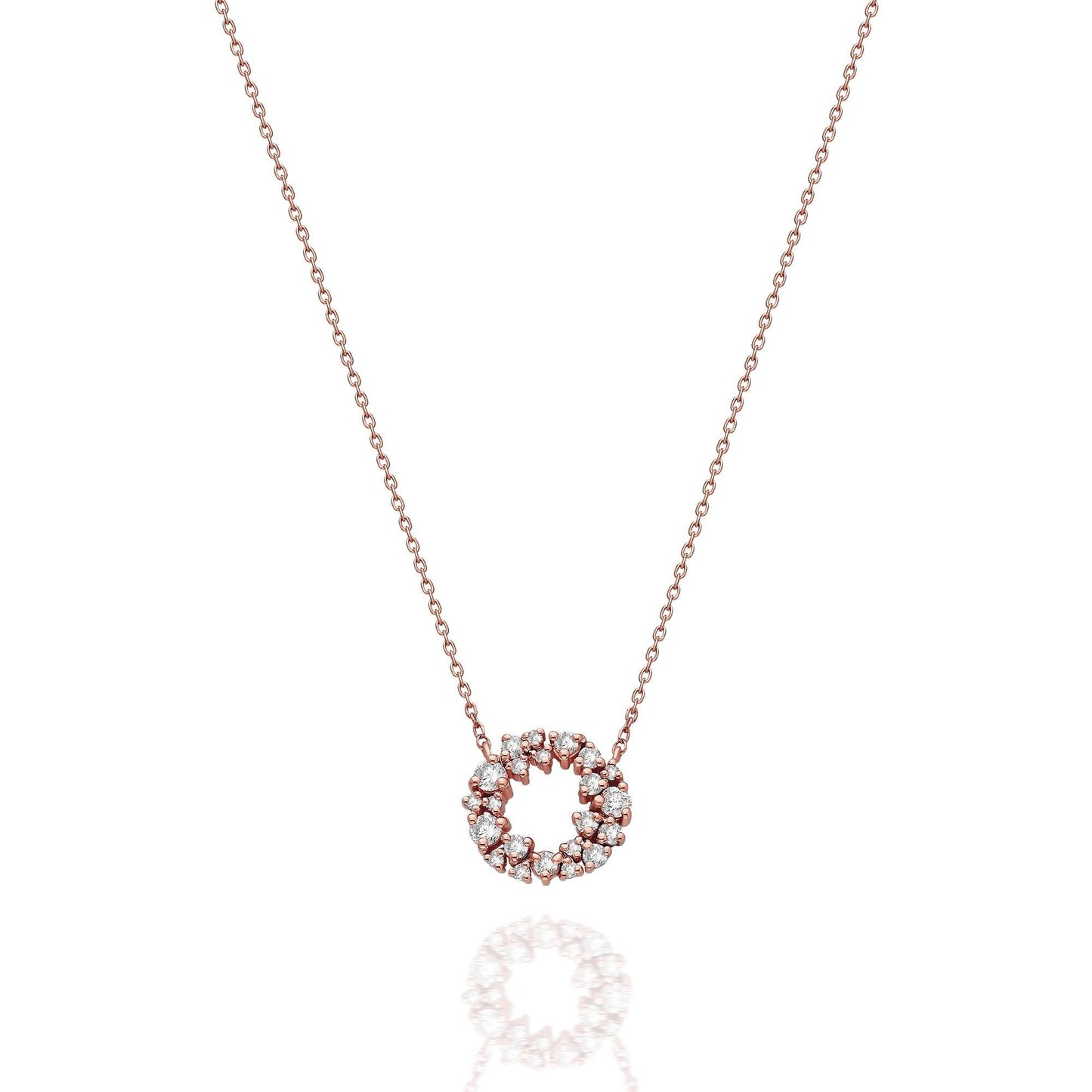 Diamond Cluster Circle Necklace