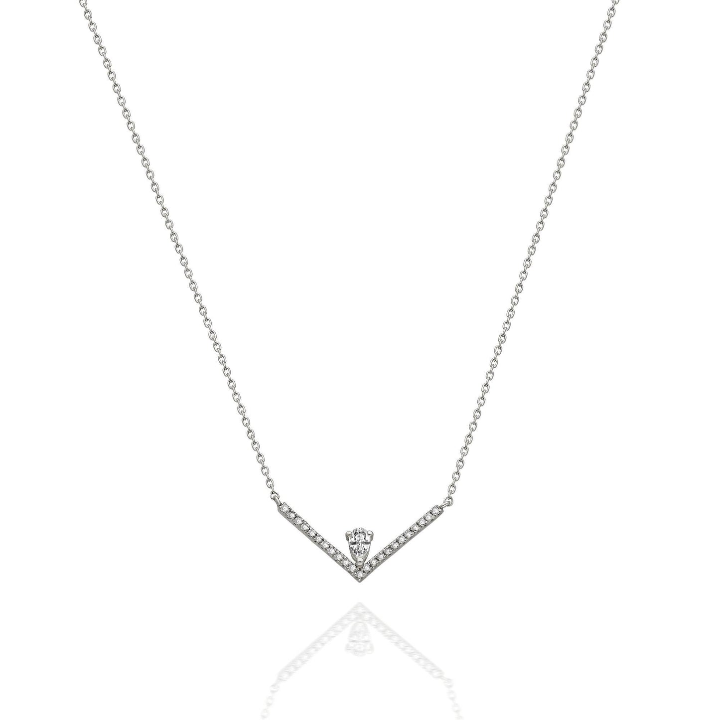Diamond Chevron V Necklace
