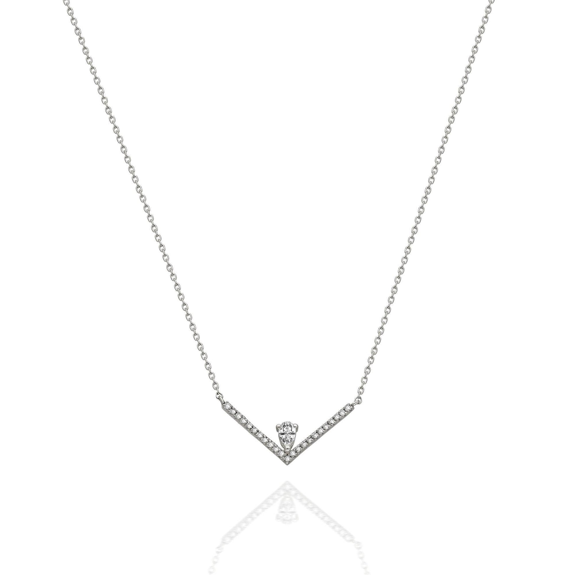 Diamond Chevron V Necklace