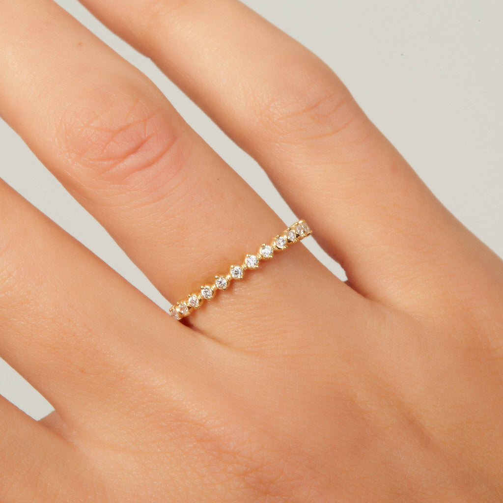 Round Diamond Half Eternity Wedding Ring