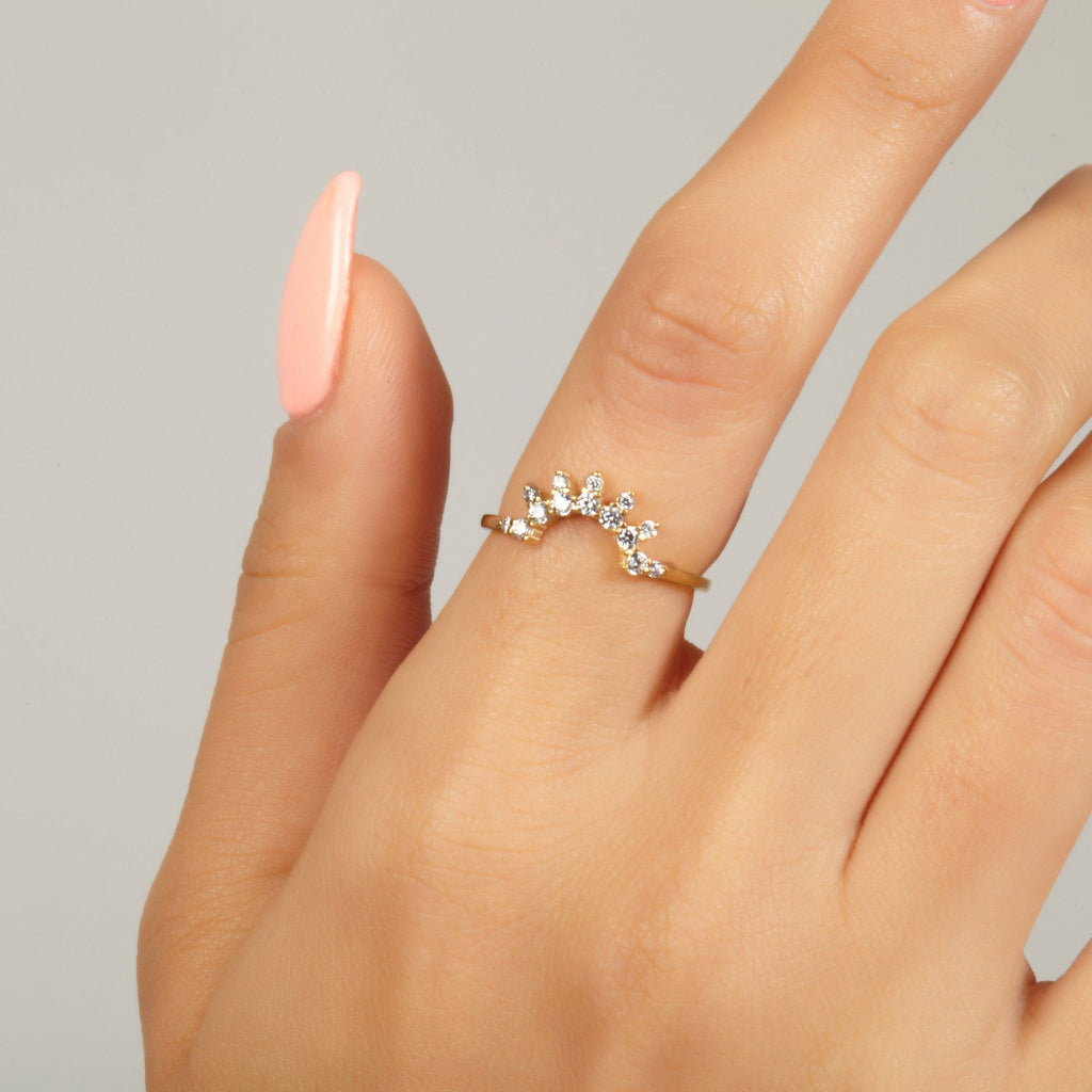 Curved Diamond Wedding Ring