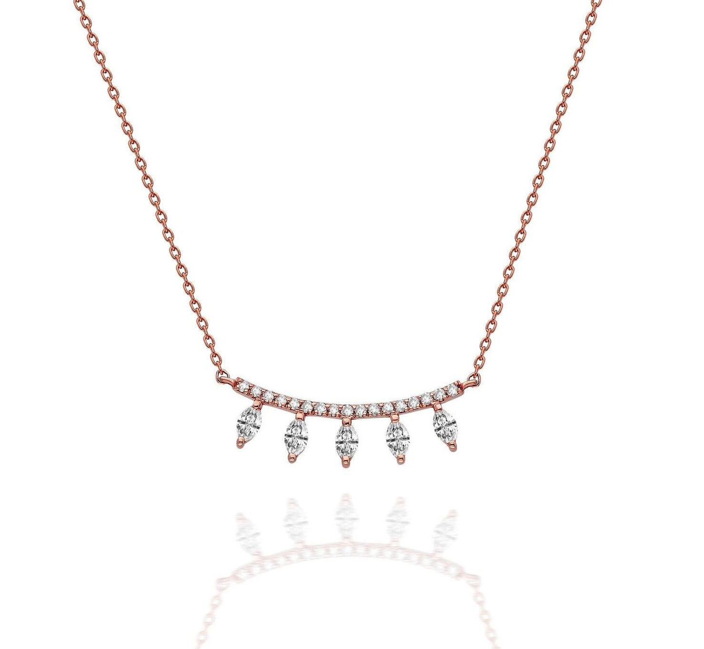 Diamond Curved Bar Necklace