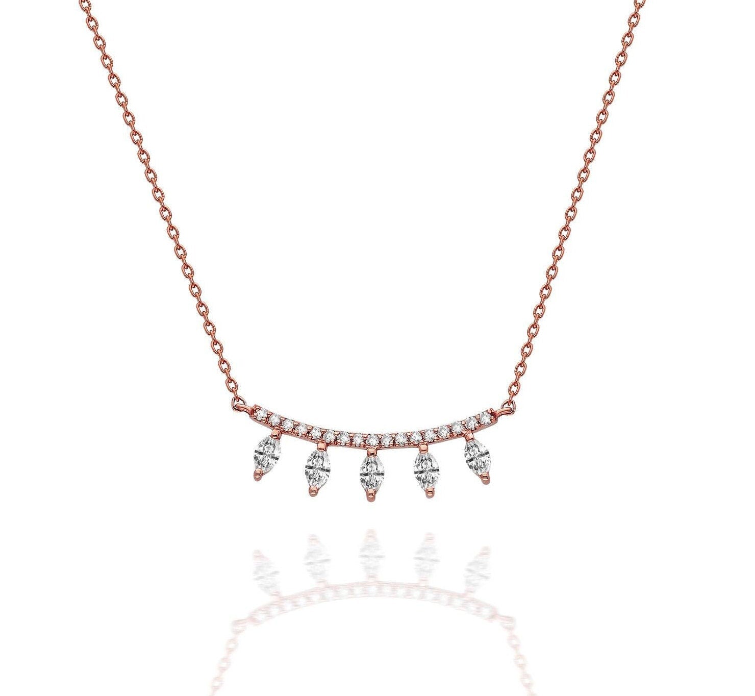 Diamond Curved Bar Necklace