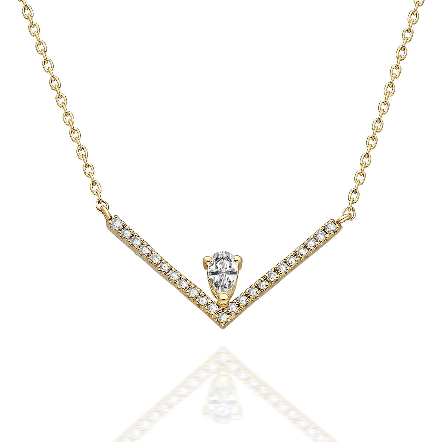 Diamond Chevron V Necklace