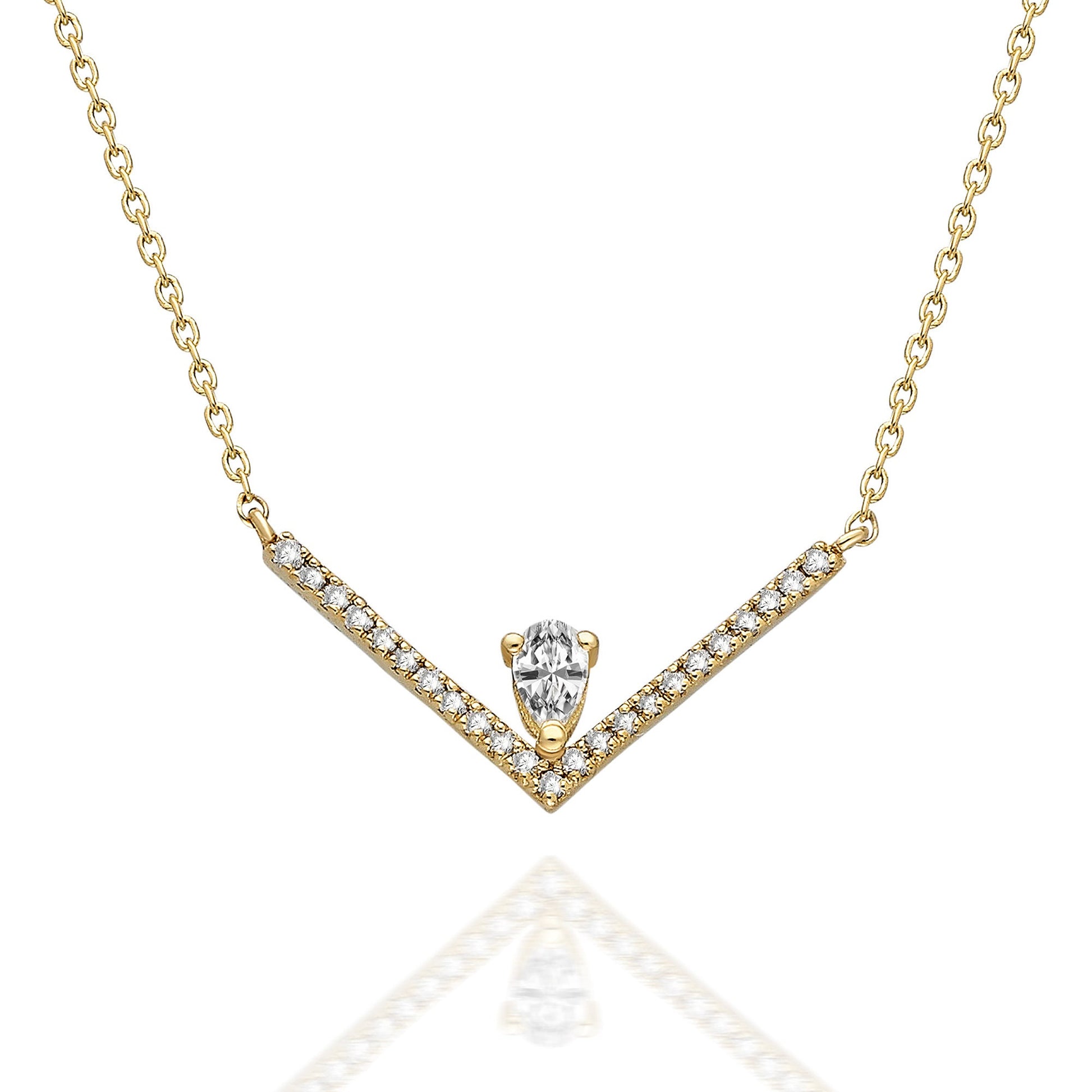 Diamond Chevron V Necklace