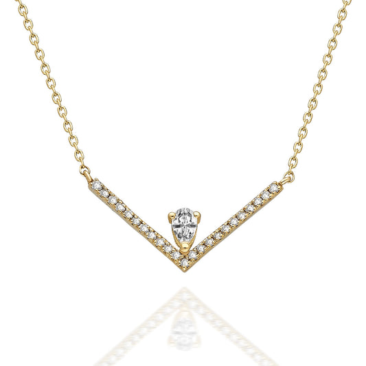Diamond Chevron V Necklace