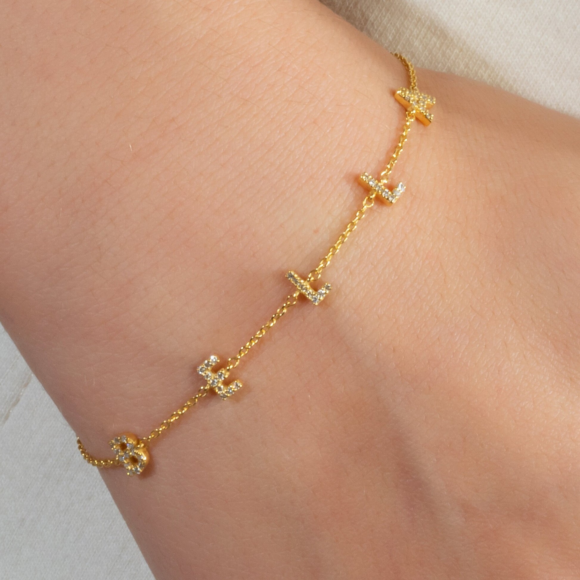 Diamond Initial Bracelet / 14k Diamond Name Bracelet / Name Bracelet / Graduation Gift / Birthday Gift