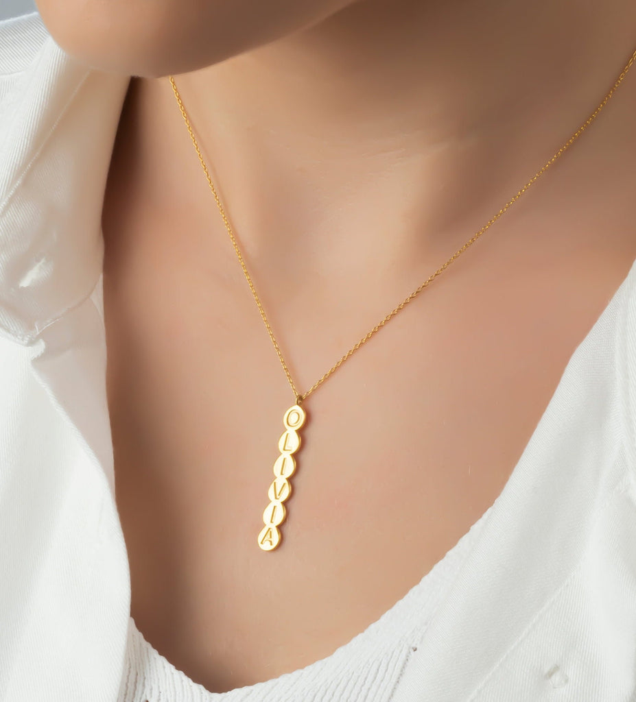 Gold Initial Necklace / 14k Gold Personalized Initial Necklace /14 K Gold Name Necklace / Birthday Gift / Anniversary Gift / Graduation Gift