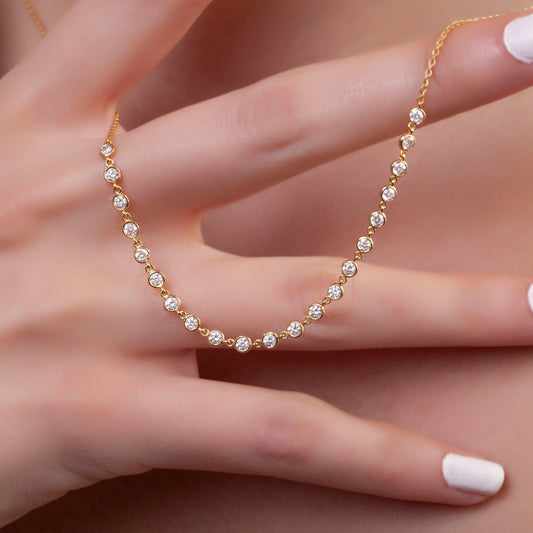 Diamond By the Yard Station Necklace