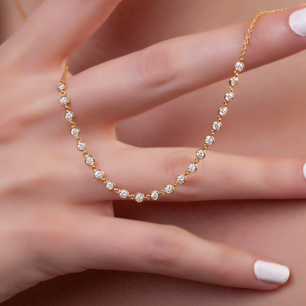 Diamond By the Yard Station Necklace