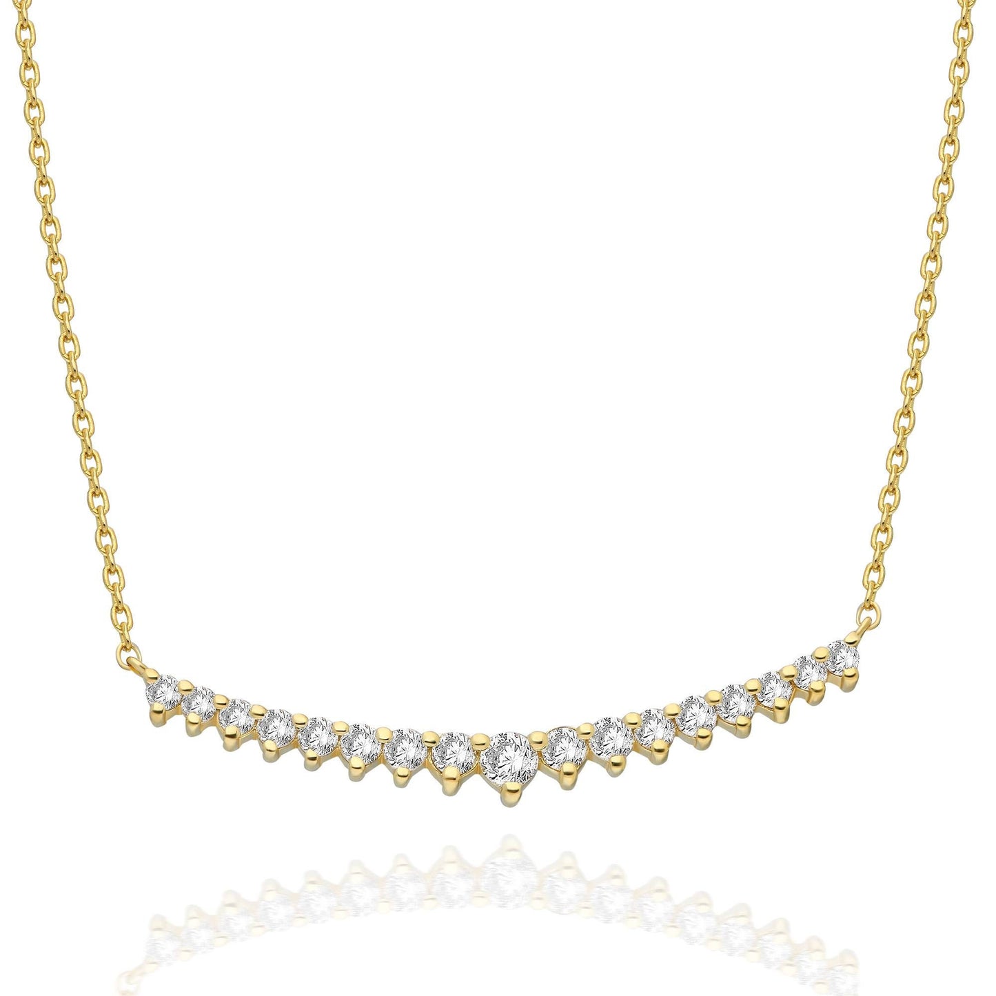 Diamond Curved Bar Necklace