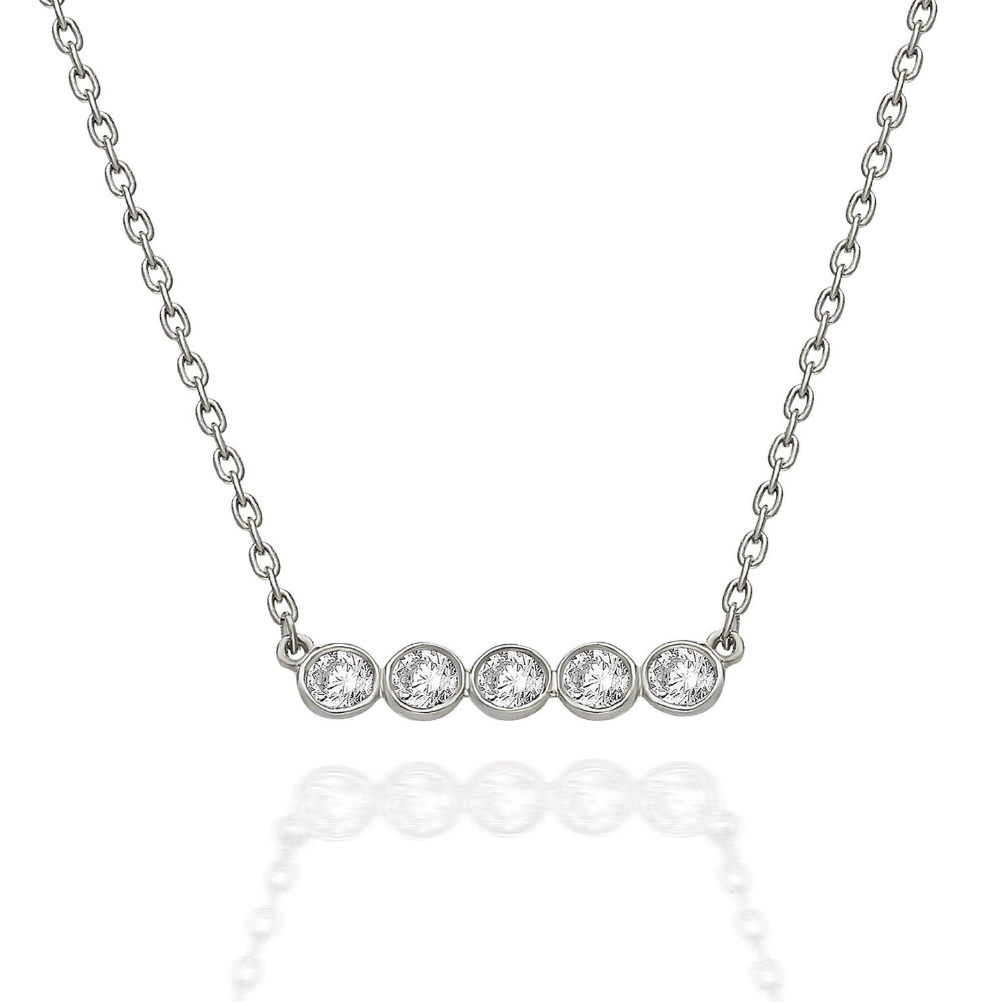 Bezel Diamond Bar Necklace