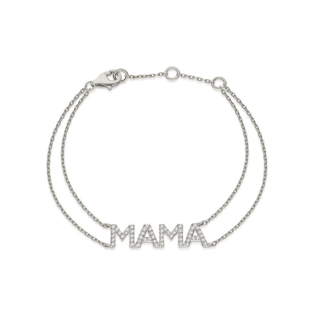 Diamond Name Bracelet / 14k Personalized Diamond Name Bracelet / Personalized Diamond Letter Bracelet / MAMA Bracelet / Mother's Day Gift