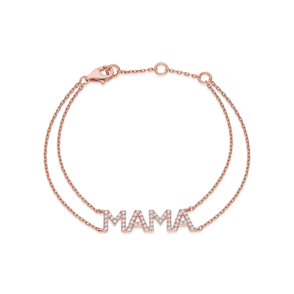 Diamond Name Bracelet / 14k Personalized Diamond Name Bracelet / Personalized Diamond Letter Bracelet / MAMA Bracelet / Mother's Day Gift