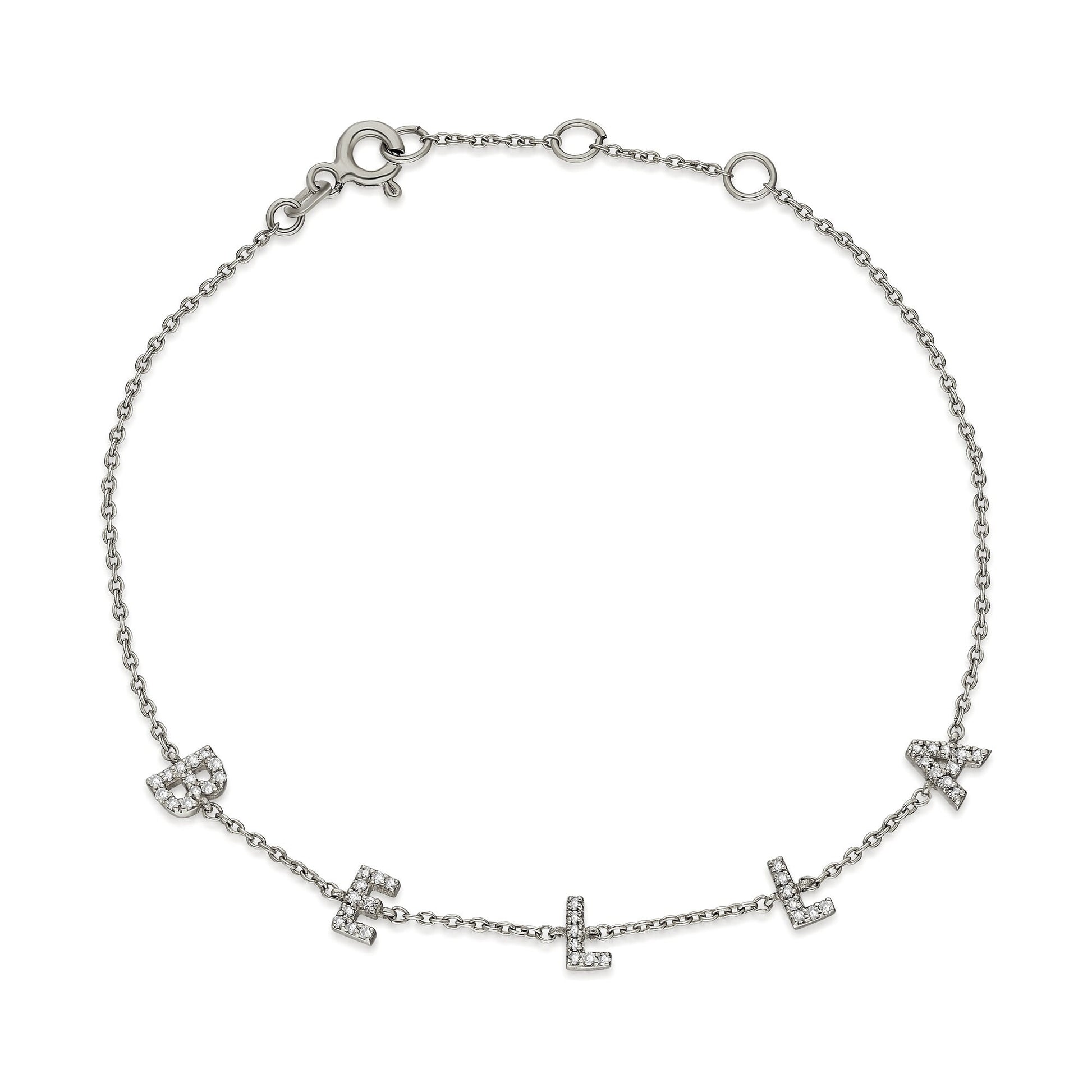 Diamond Initial Bracelet / 14k Diamond Name Bracelet / Name Bracelet / Graduation Gift / Birthday Gift