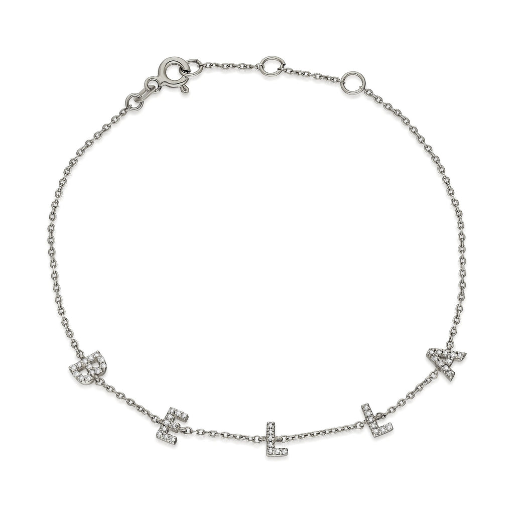 Diamond Initial Bracelet / 14k Diamond Name Bracelet / Name Bracelet / Graduation Gift / Birthday Gift