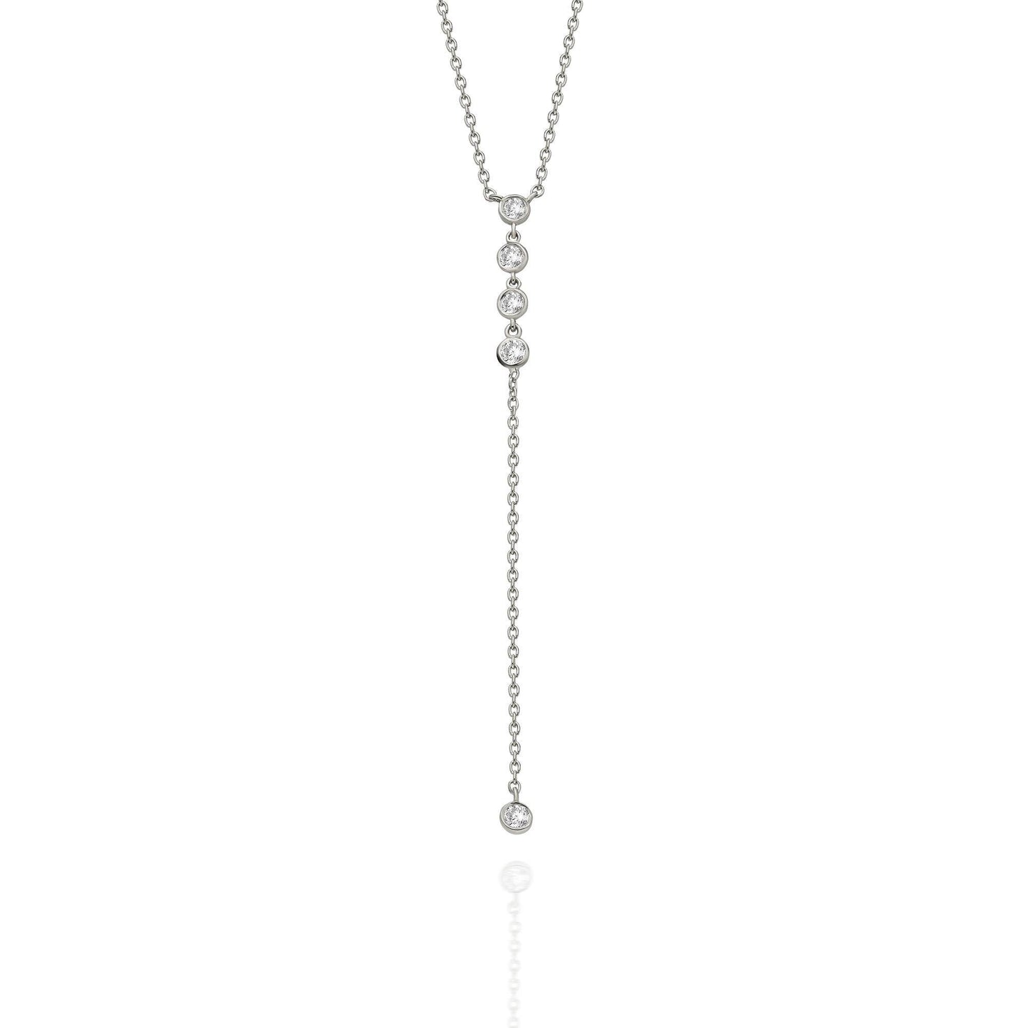 Diamond Lariat Necklace / 14kGold and Diamond Lariat Necklace / Dainty Lariat Necklace / Diamond Statement Necklace / Bridal Gift /
