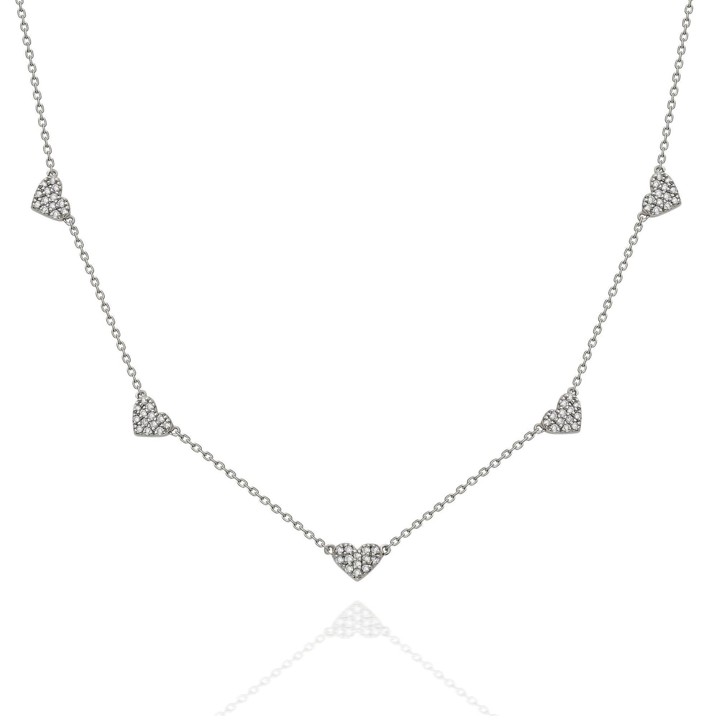 Heart Station Diamond Necklace
